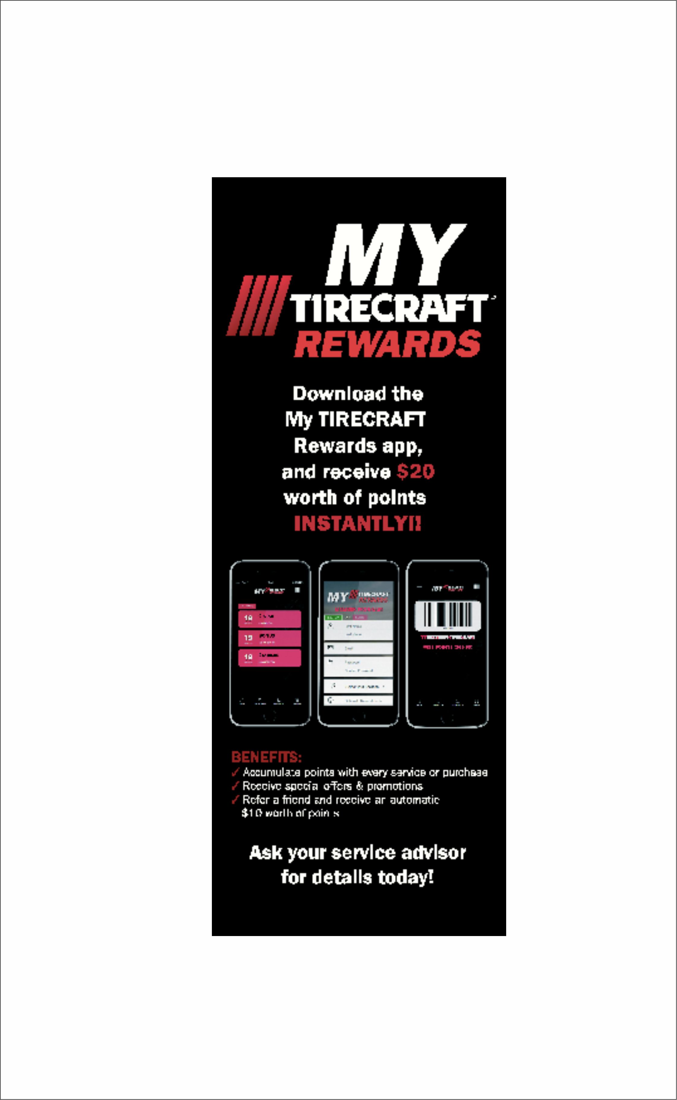 My Tirecraft Rewards Roll Up Banner Tirecraft